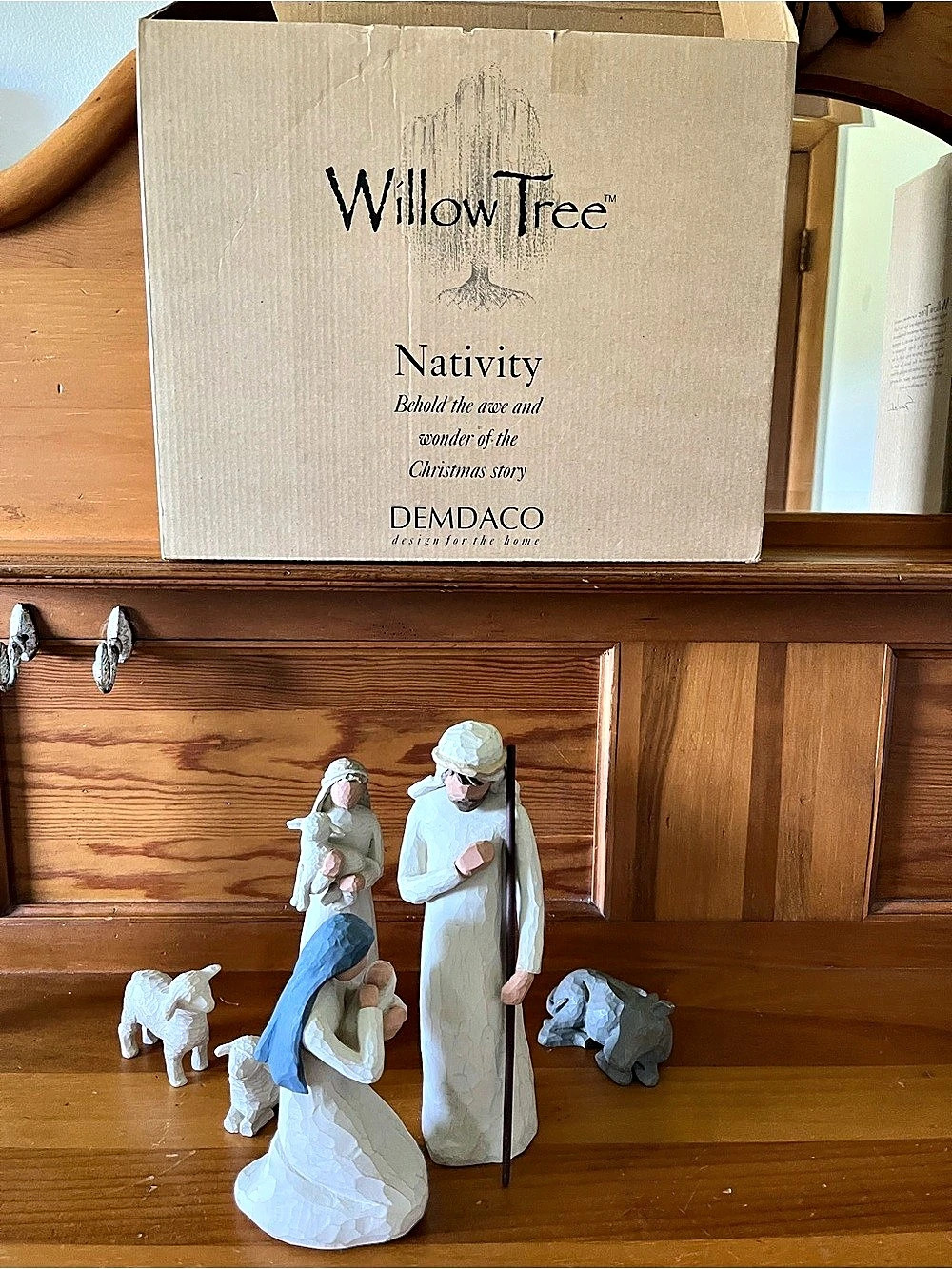 Willow Tree Nativity Figurine Set Holiday Decor. Shepherd, lambs, camel, angel,